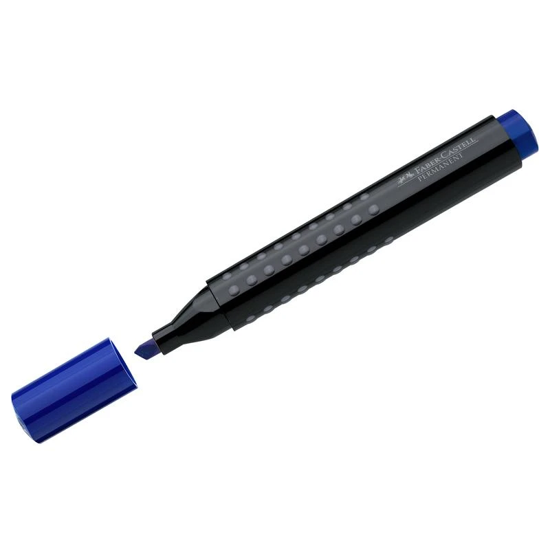 Маркер перманентный Faber-Castell "Grip 1503" синий, скошенный, 5,0мм.