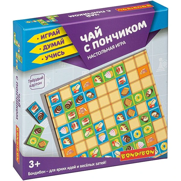 Настольная игра ДОМИНО-ПАЗЛ "ЧАЙ С ПОНЧИКОМ" Играй Думай Учись