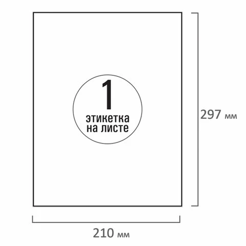Этикетка самоклеящаяся ВСЕПОГОДНАЯ, 210х297 мм, 1 этикетка, полиэстер, белая, 25