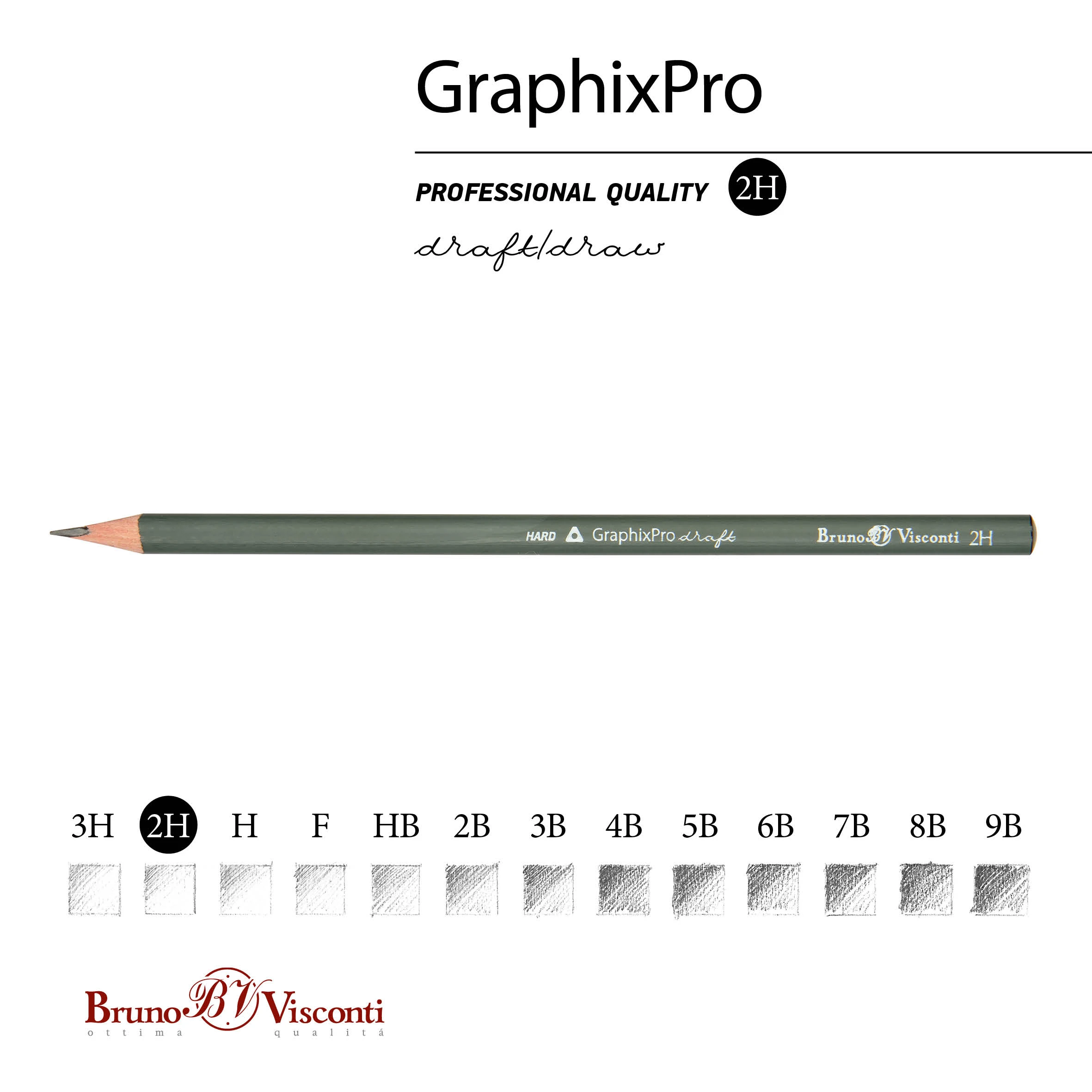 КАРАНДАШ ЧЕРНОГРАФИТОВЫЙ "GraphixPro" 2Н