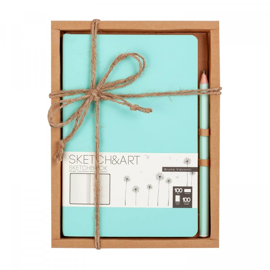 НАБОР ПОДАРОЧНЫЙ SKETCH&ART BV, ZEFIR (МЯТНЫЙ СКЕТЧБУК и JUMBO КАРАНДАШ)