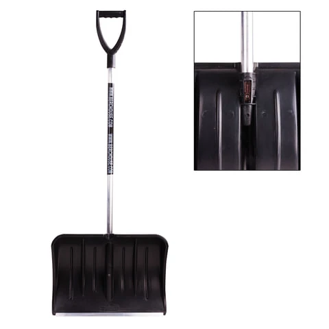 Лопата снегоуборочная BERCHOUSE, пластик, 54х37 см, высота 130 см, с алюминиевым