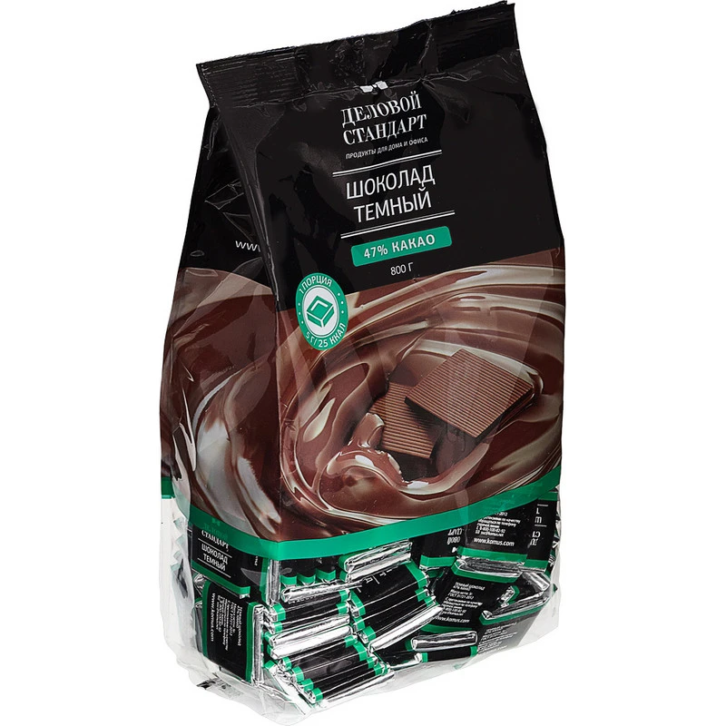 Шоколад порционный Деловой Стандарт темный 47%, 5г/160шт