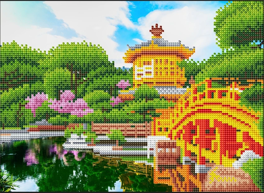 Алмазная мозаика (класс.) 30х40 см, с подр., с част. заполн. (23цв.) ВОСТОЧНЫЙ