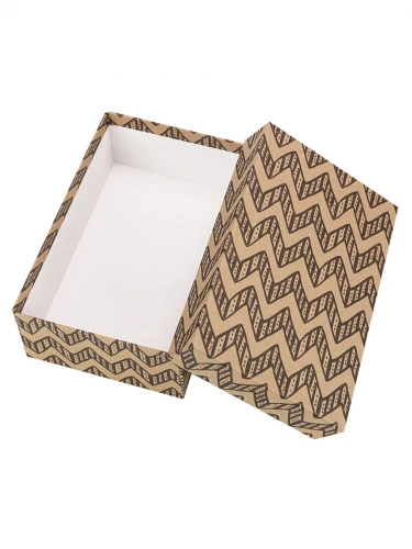 Одинарная прямоугольная KRAFT коробка Зиг Заг 19*12*7,5 см НПК-2380 Одинарная прямоугольная KRAFT коробка Зиг Заг 19*12*7,5 см НПК-2380