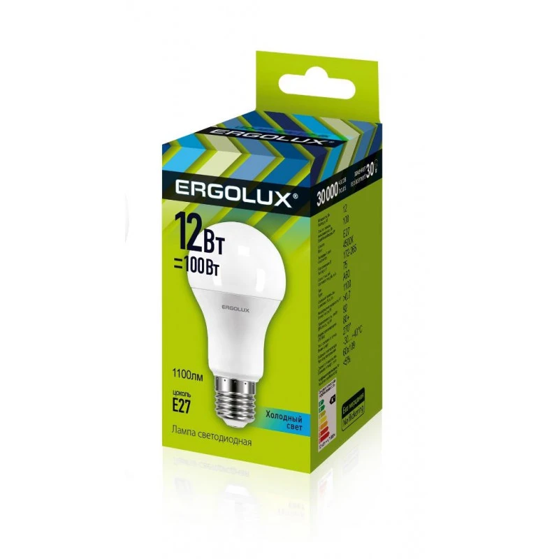 Лампа светодиодная Ergolux LED-A60-12W-E27-4K,ЛОН 12Вт,E27,4500K 12151 Лампа светодиодная Ergolux LED-A60-12W-E27-4K,ЛОН 12Вт,E27,4500K 12151
