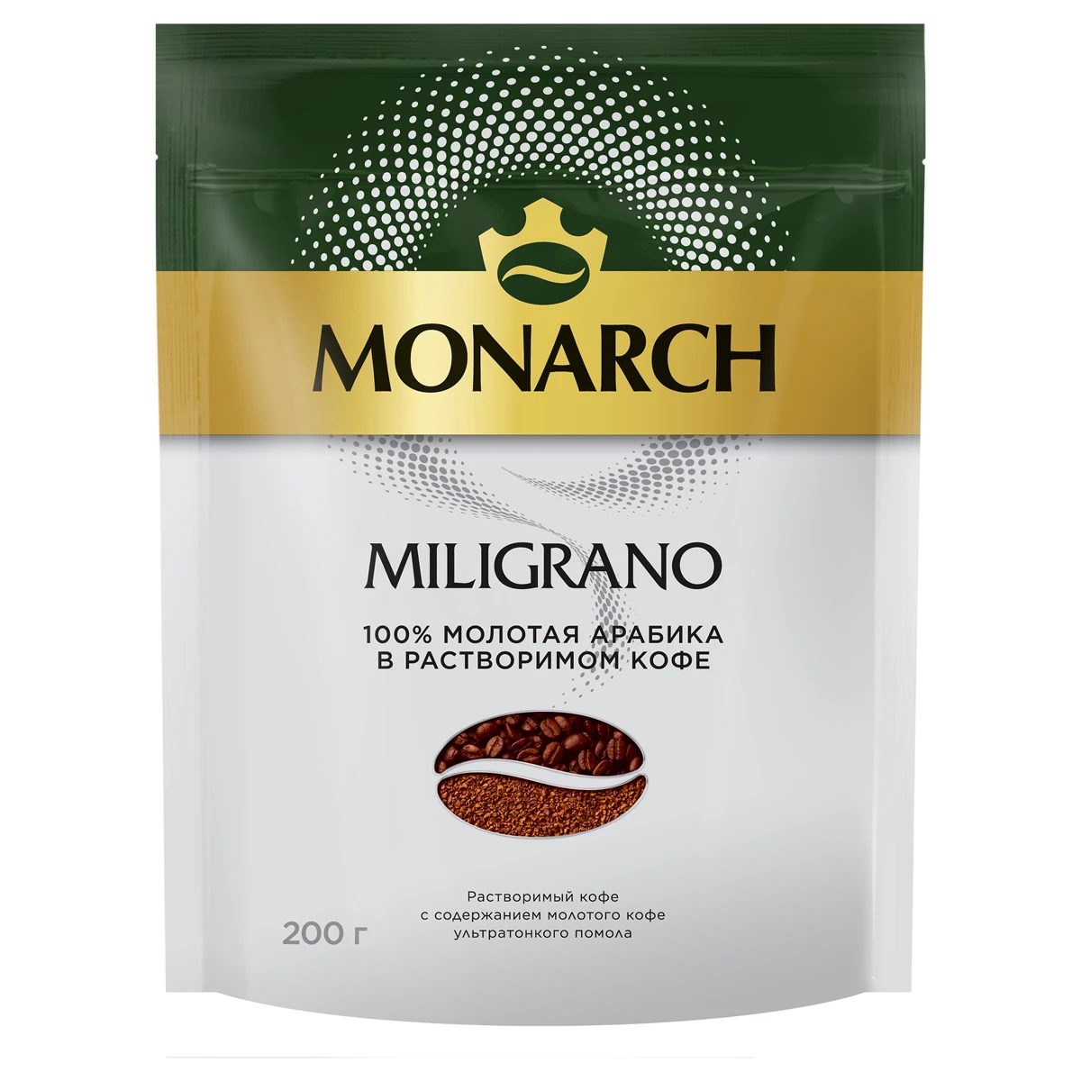 Кофе растворимый Monarch "Miligrano", сублимированный, с молотым,
