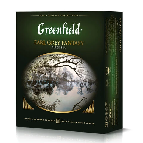 Чай GREENFIELD (Гринфилд) "Earl Grey Fantasy", черный с бергамотом,