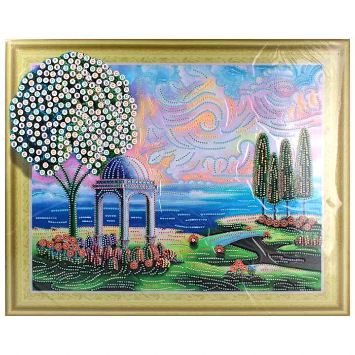 Алмазная живопись "Darvish" 40*50см "Ротонда под деревом"