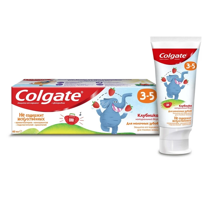 Зубная паста COLGATE детская 3-5 вкус Клубники 60мл CN07973A