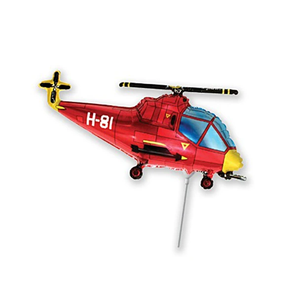 Мини Фигура Вертолет красный 33 см Х 23 см фольгированный шар