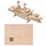 Пазл деревянный 3D 3 пластины с деталями "Боевой корабль"