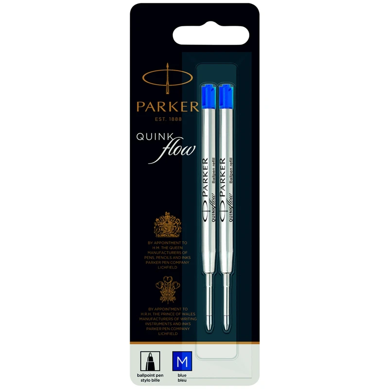 Стержень шариковый объемный Parker "QuinkFlow Ball Point" синий, 98мм,