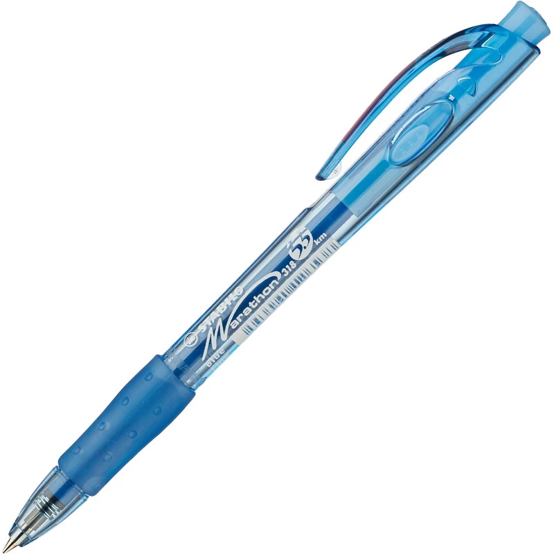 Ручка шариковая STABILO Marathon 318/41, авт.синий 0,3 мм Германия штр. 