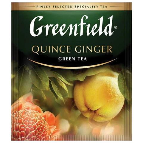 Чай GREENFIELD (Гринфилд) "Quince Ginger", зеленый, айва-имбирь, 25