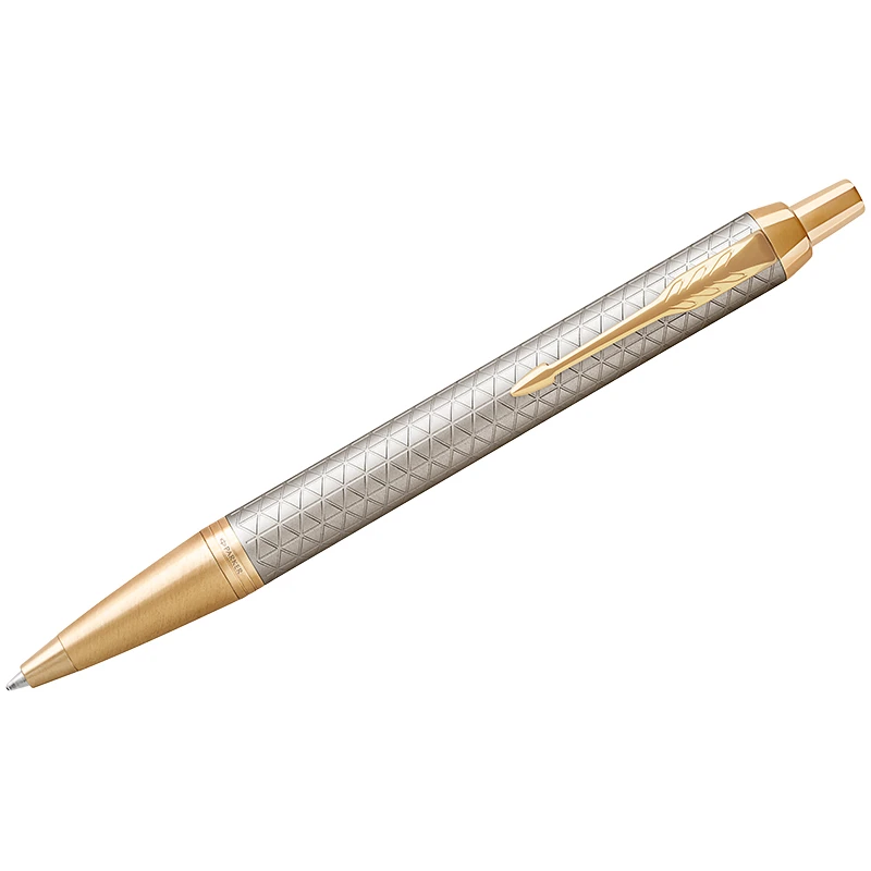 Ручка шариковая Parker "IM Premium Warm Silver GT" синяя, 1,0мм,