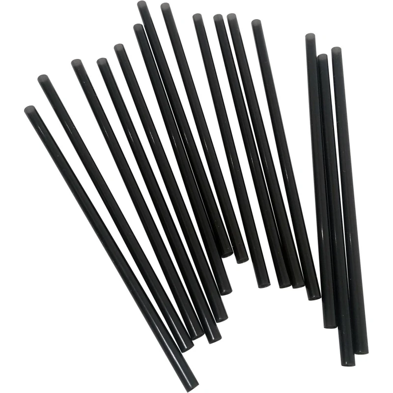 Трубочки для коктейля пластиковые прямые черные 150мм, d = 4мм, ПП, 500шт/уп