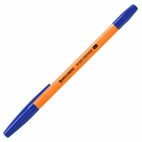 Ручки шариковые BRAUBERG "M-500 ORANGE", НАБОР 4 шт., СИНИЕ, узел 0,7