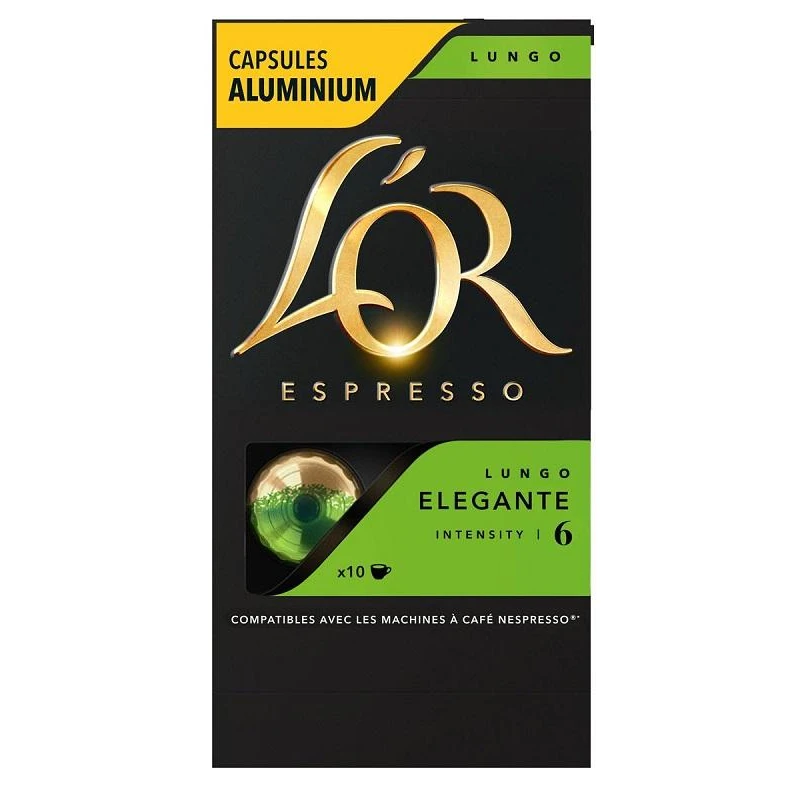 Кофе в капсулах L`OR Espresso Lungo Elegante,10шт/уп