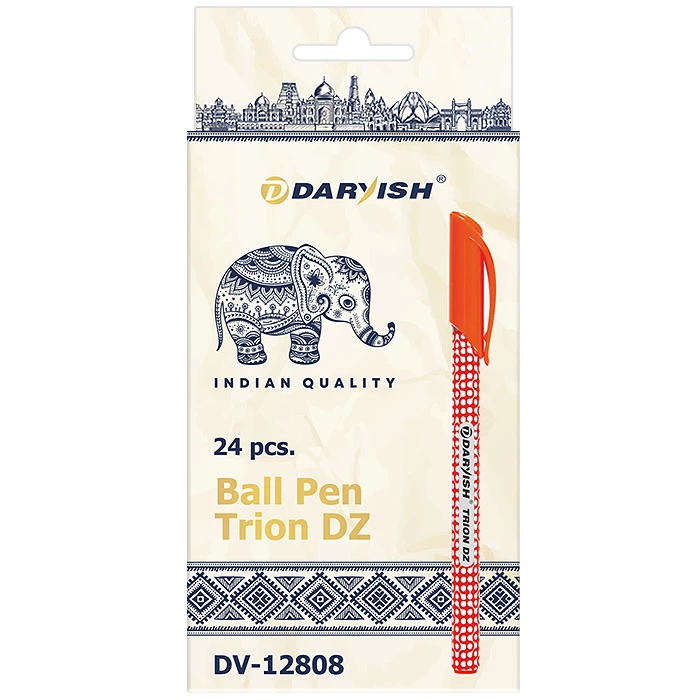 Ручка шариковая синяя "Darvish" Trion DZ корпус трехгранный с узором