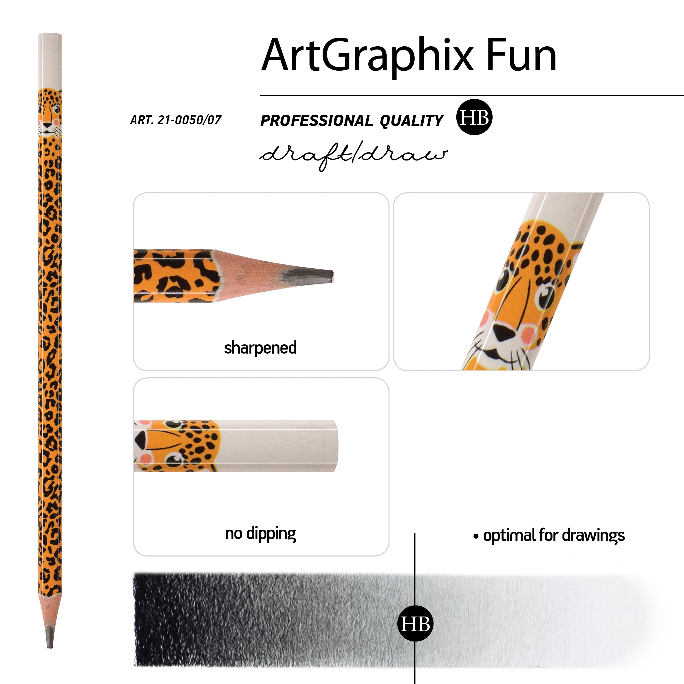 КАРАНДАШ ЧЕРНОГРАФИТОВЫЙ "ArtGraphix. Fun. Леопард" НВ (пластиковый