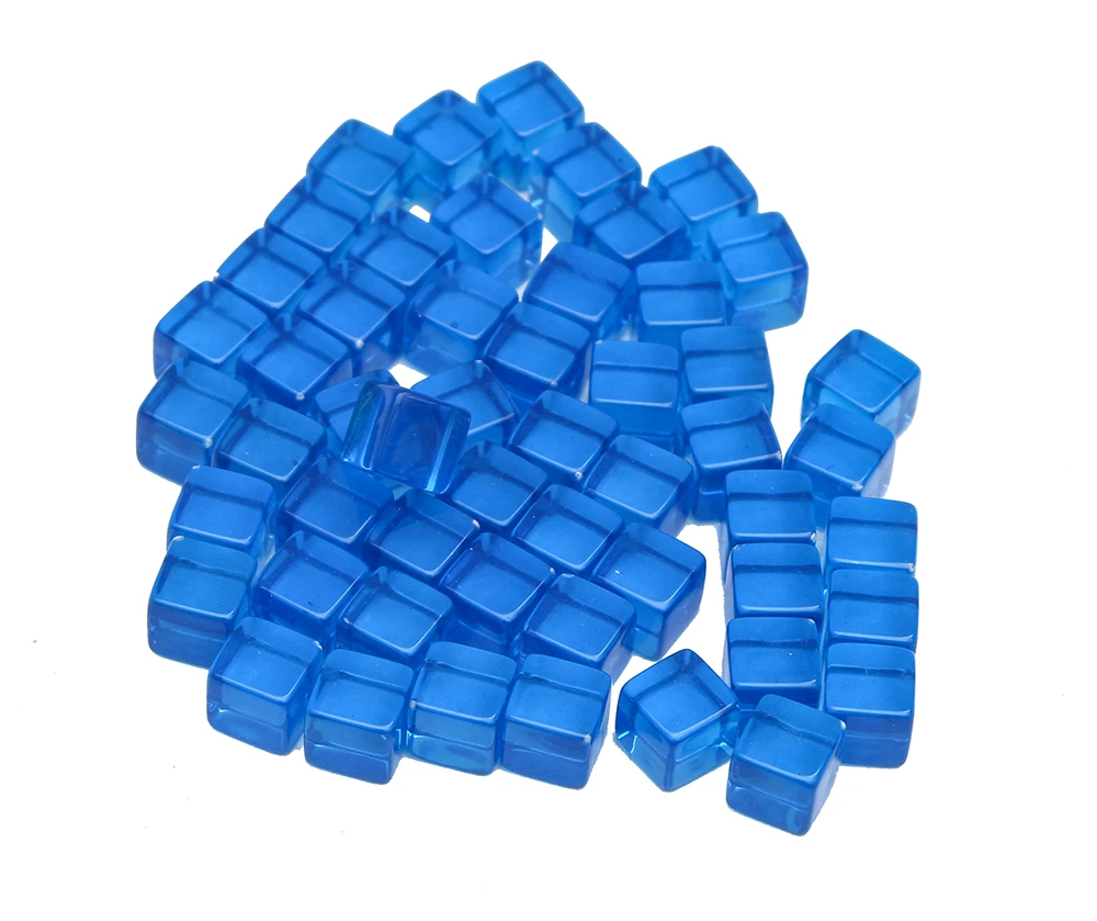 Кубик прозрачный 1х1 см, в ассортименте, акрил ИН-5815 синий