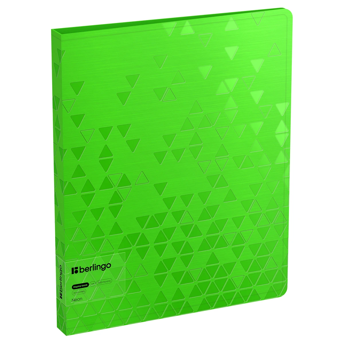 Папка с 60 вкладышами Berlingo "Neon", 24мм, 1000мкм, зеленый неон, с