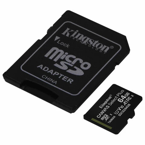 Карта памяти microSDXC 64 GB KINGSTON Canvas Select Plus, UHS-I U1, 100 Мб/с