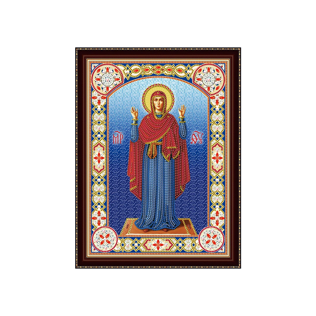 Алмазная мозаика 30х40 см с подр. c част.зап. (блест) Икона Богородицы Нерушимая