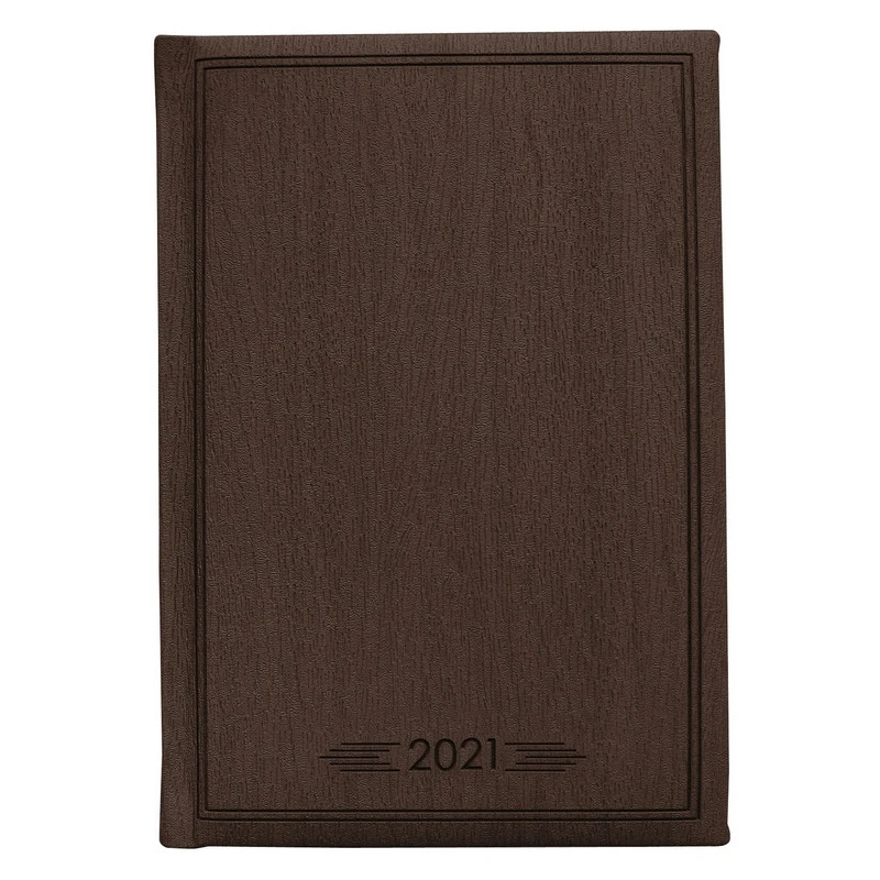 Ежедневник датированный 2021, темн-корич А5, 176л., Wood AZ1011emb/d-brown