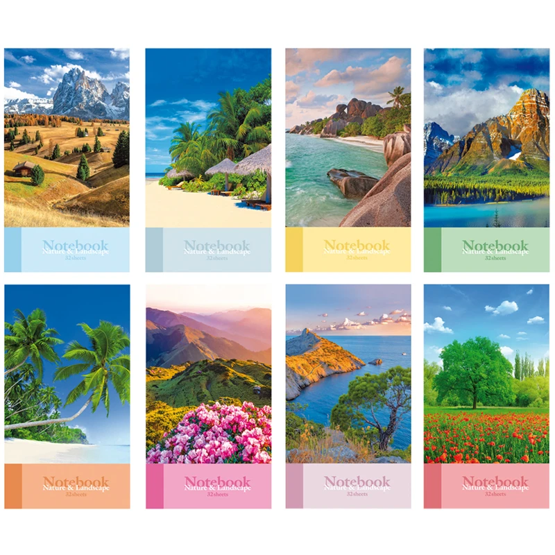 Блокнот А6 32л. на скрепке BG "Пейзажи"
