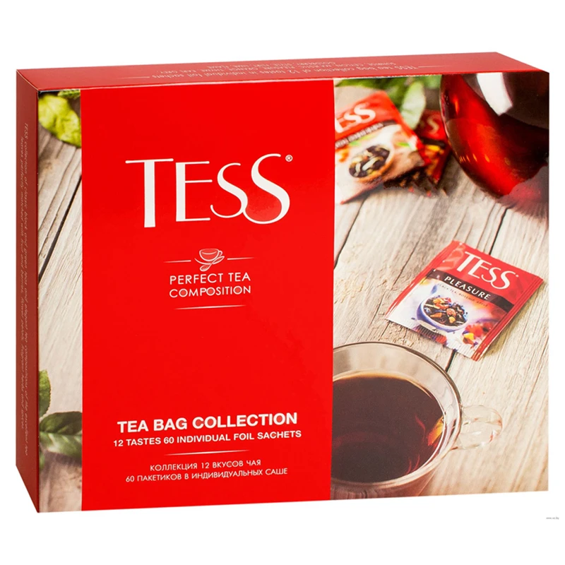 Подарочный набор чая Tess "Tea bag collection", 12 видов, 60