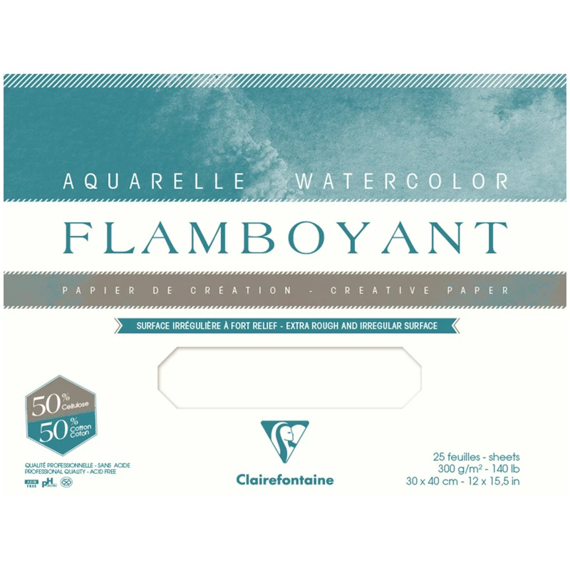 Бумага для акварели 20л. 310*410мм Clairefontaine "Flamboyant", 300