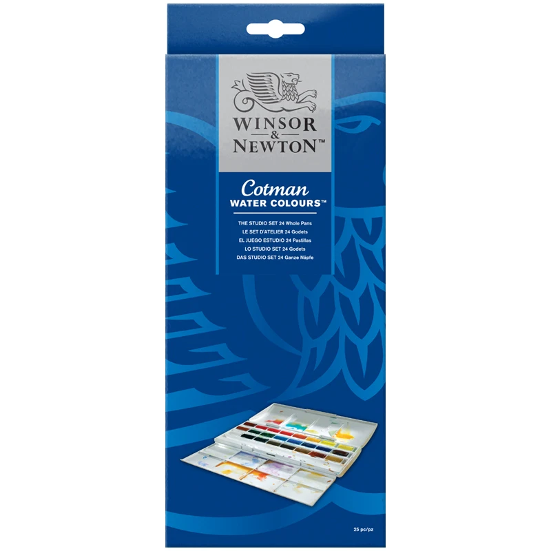 Акварель Winsor&Newton "Cotman", 24 кюветы, пласт коробка