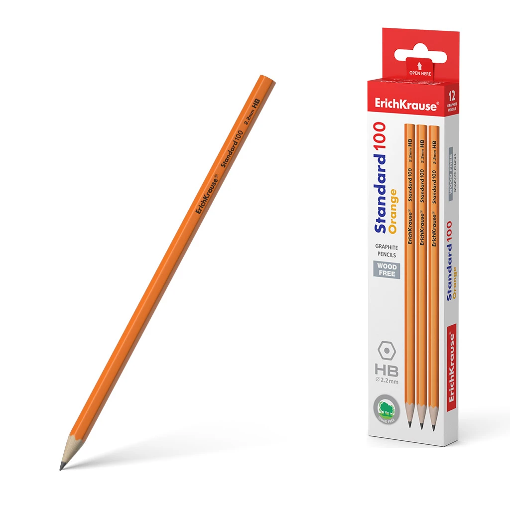 Пластиковый чернографитный шестигранный карандаш ErichKrause® Standard 100