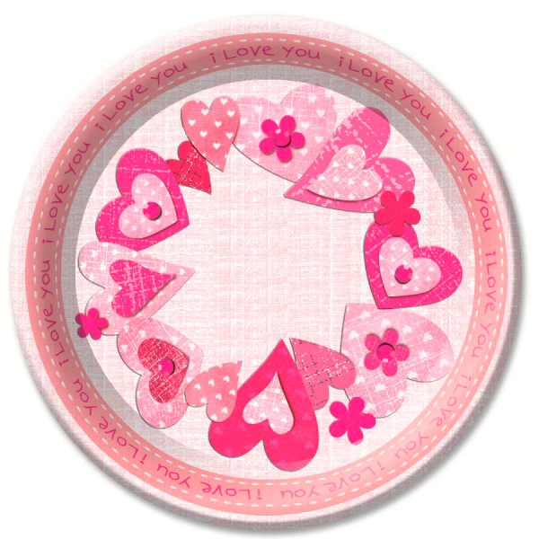 Тарелки Сердечки "I love you" 23 см 6 шт