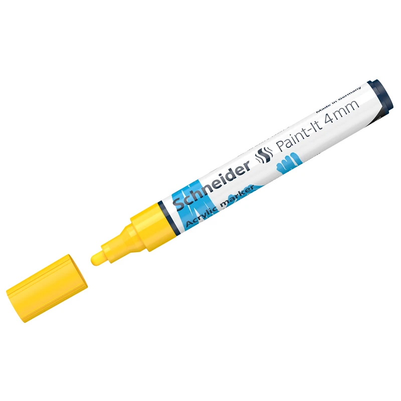 Маркер акриловый Schneider "Paint-It 320" 4мм, пулевидный, желтый