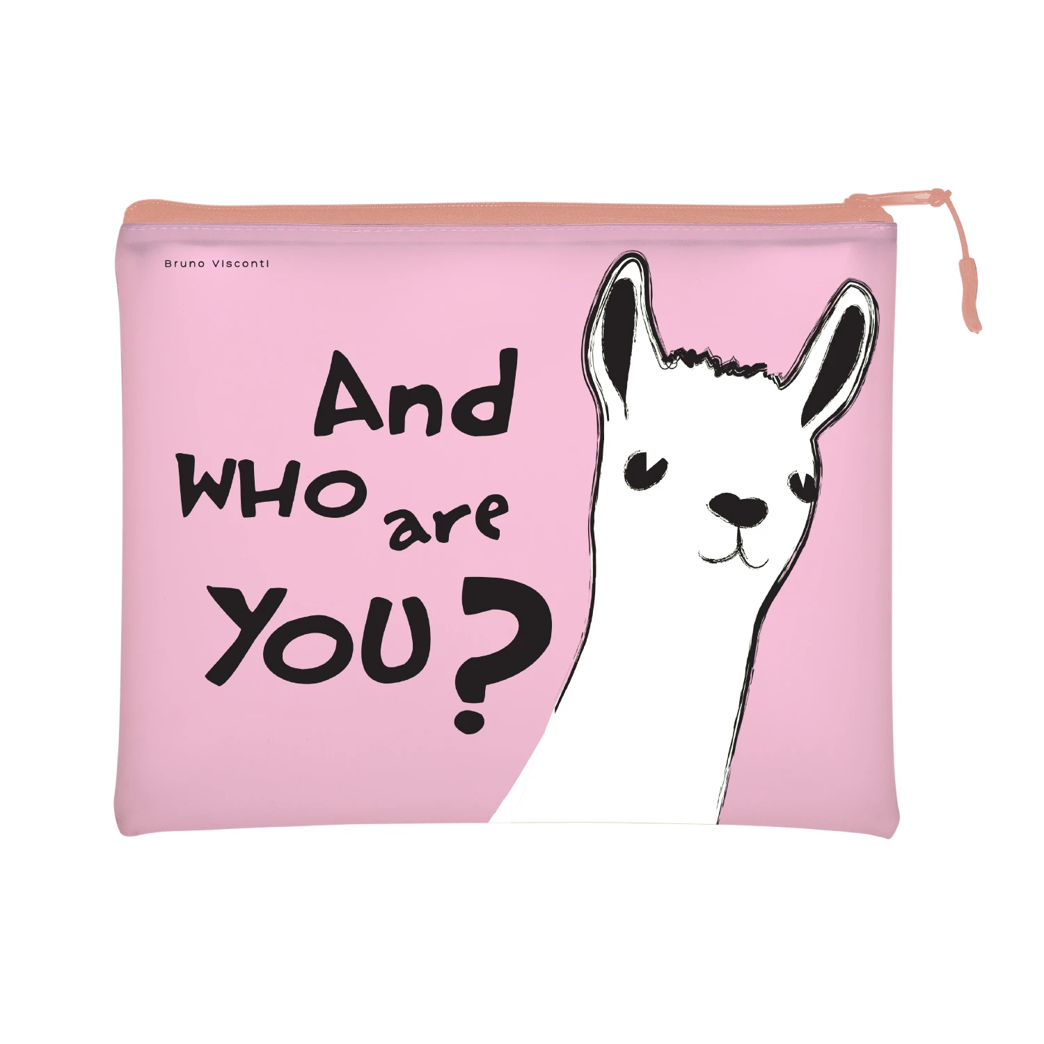 ПАПКА НА МОЛНИИ, "LAMA CALLING", СИЛИКОН, Ф.А5+. 26 х 20 СМ