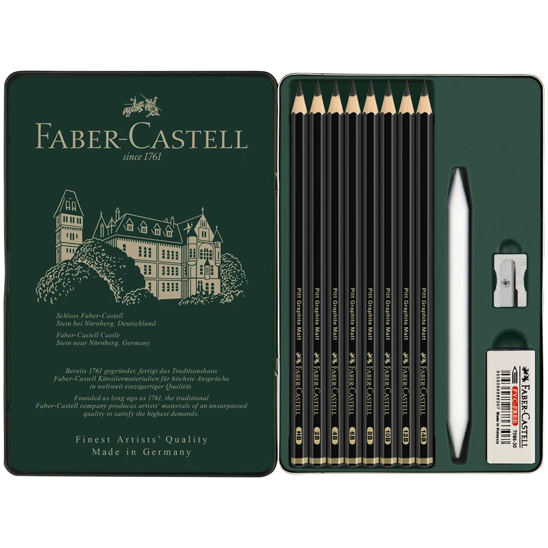 Набор карандашей чернографитных матовых Faber-Castell "Pitt Graphite