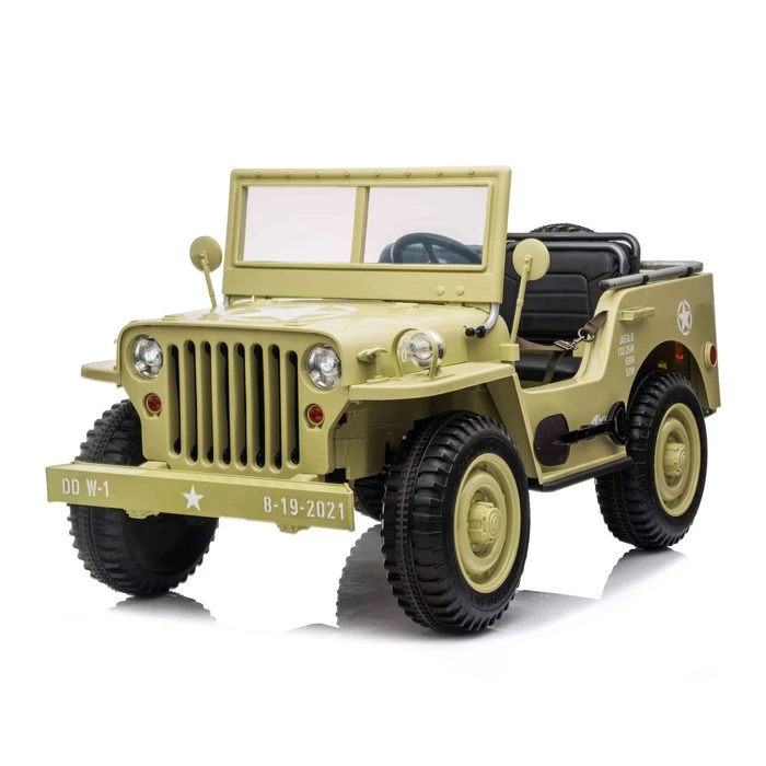 Электромобиль «Армейский джип», 3-х местный, полный привод, EVA, кожаное