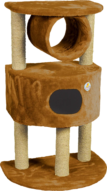 Дом для кошек, одн.мех, полукр.на 3-х когтет.Зооник(630х440х1000) коричневый