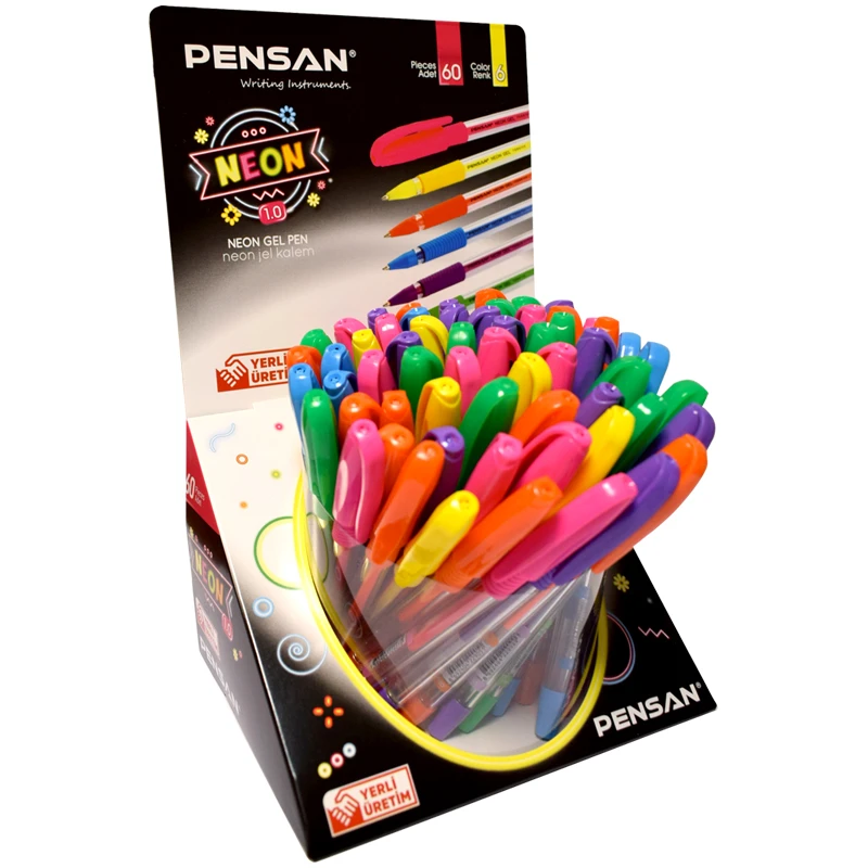 Ручка гелевая PenSan "Neon Gel", ассорти, неоновые чернила, 1мм, грип,