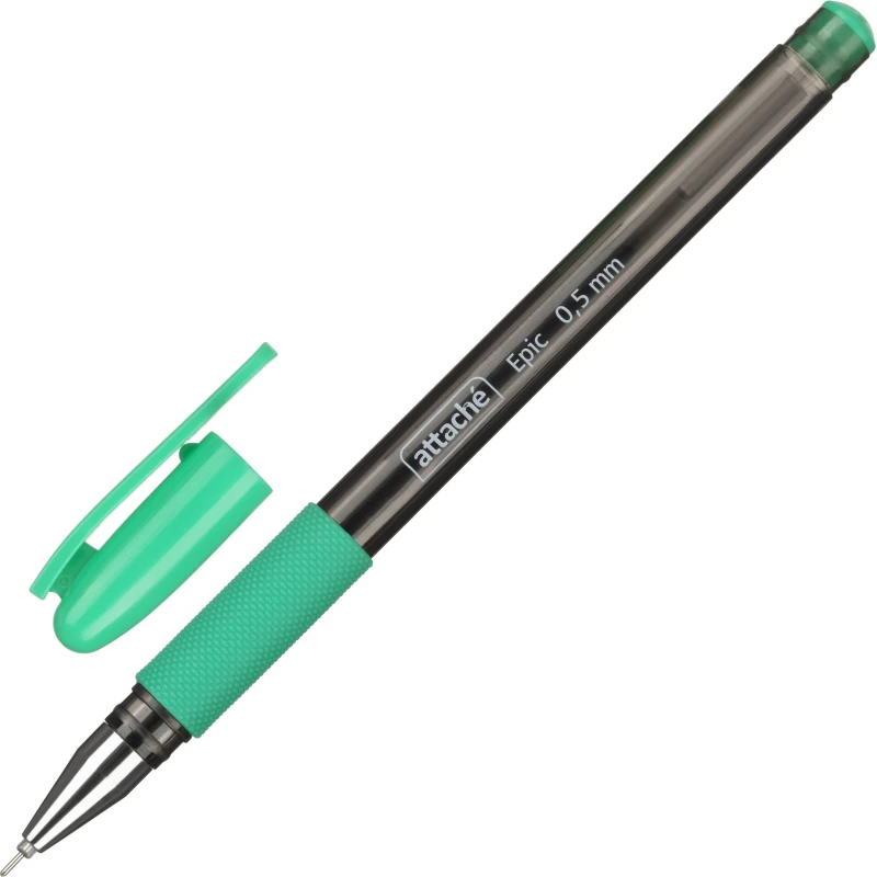 Ручка гелевая неавтоматическая Attache Epic, цвет чернил-зеленый,манж