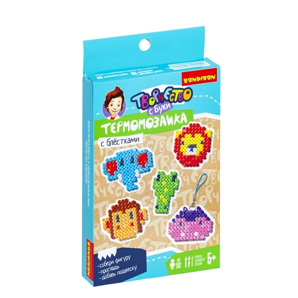 Набор для творчества BONDIBON. Термомозаика с блестками "Животные