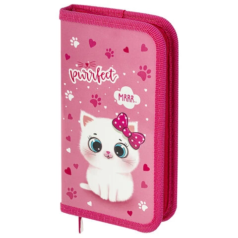 Пенал ПИФАГОР, 1 отделение, ламинированный картон, 19х11 см, "Fluffy