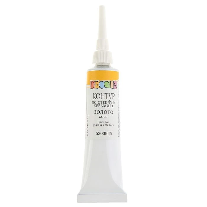 Контур по стеклу и керамике Decola, 18 мл, Metallic, золото