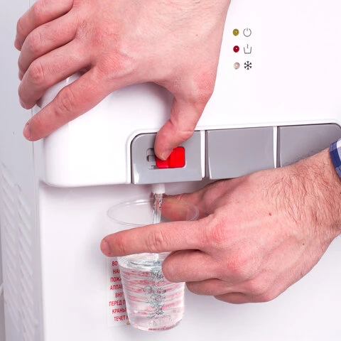 Кулер SONNEN FSE-02MB, напольный, НАГРЕВ/ОХЛАЖДЕНИЕ ЭЛЕКТРОННОЕ, 3 крана, белый,