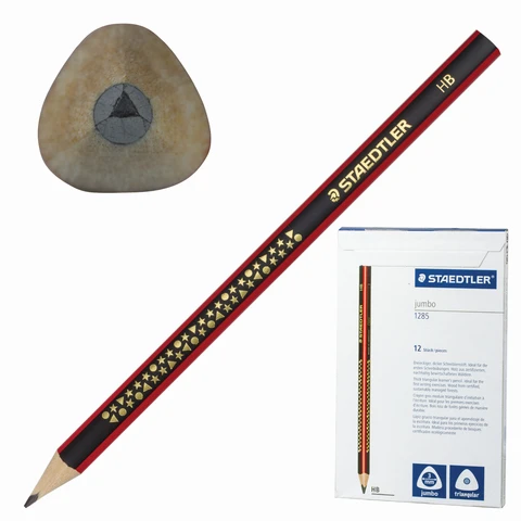 Карандаш чернографитный утолщенный STAEDTLER (Германия), 1 шт., HB, трехгранный,