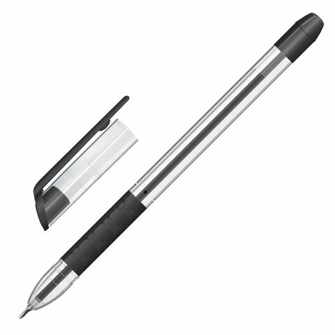 Ручка шариковая масляная с грипом STAFF "Profit", ЧЕРНАЯ, игольчатый