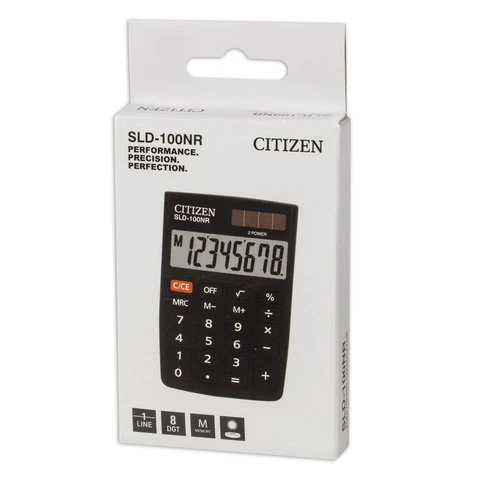 Калькулятор карманный CITIZEN SLD-100NR (90х60 мм), 8 разрядов, двойное питание